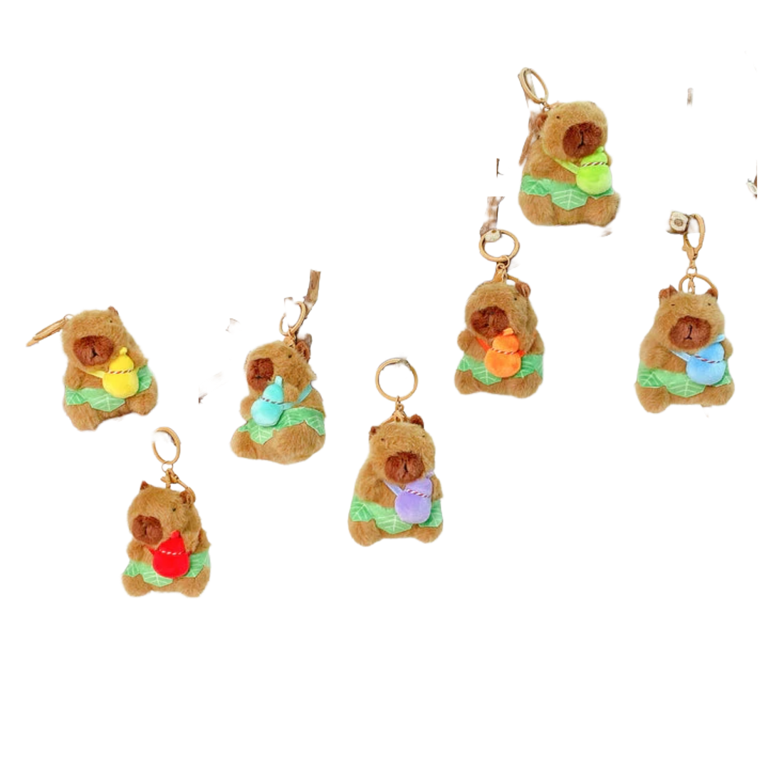 Mima Fluffy Rainbow Capybara Keyring