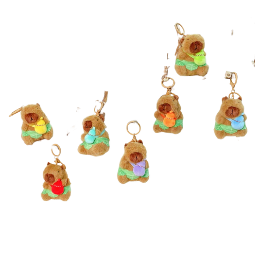 Mima Fluffy Rainbow Capybara Keyring