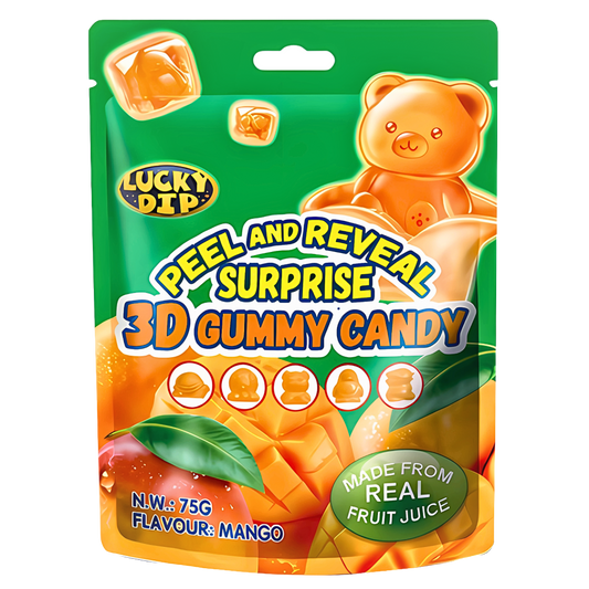 Peel & Reveal Surprise 3D Gummy Candy Mango Flavour 75g