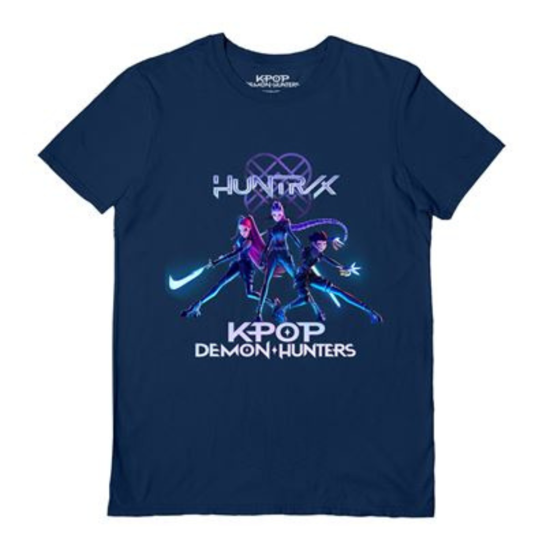 K-POP DEMON HUNTERS (TRIO) NAVY BLUE UNISEX T_SHIRT