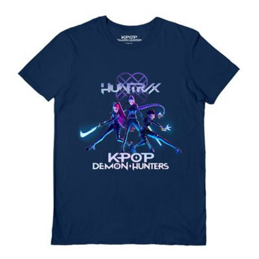 K-POP DEMON HUNTERS (TRIO) NAVY BLUE UNISEX T_SHIRT
