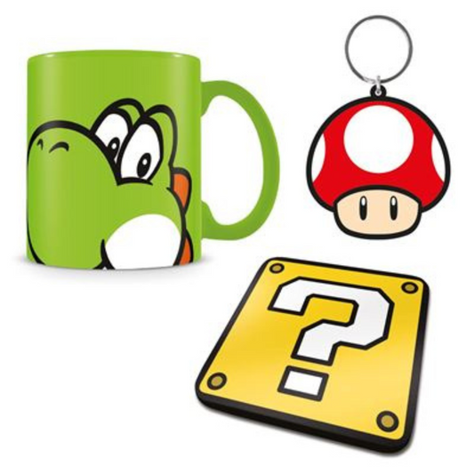 SUPER MARIO (YOSHI) GIFT SET (MUG, COASTER & KEYCHAIN)