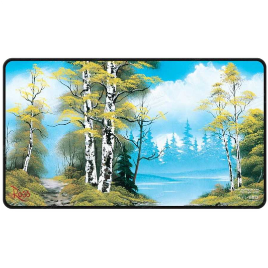 Bob Ross Lakeside Path Black Stitched Playmat