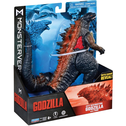 Monsterverse City Destruction Godzilla with Tank