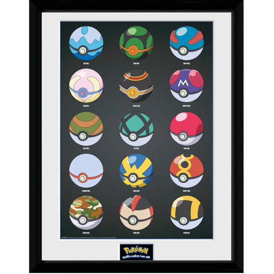 Pokemon Pokeballs 30 x 40cm Framed Collector Print