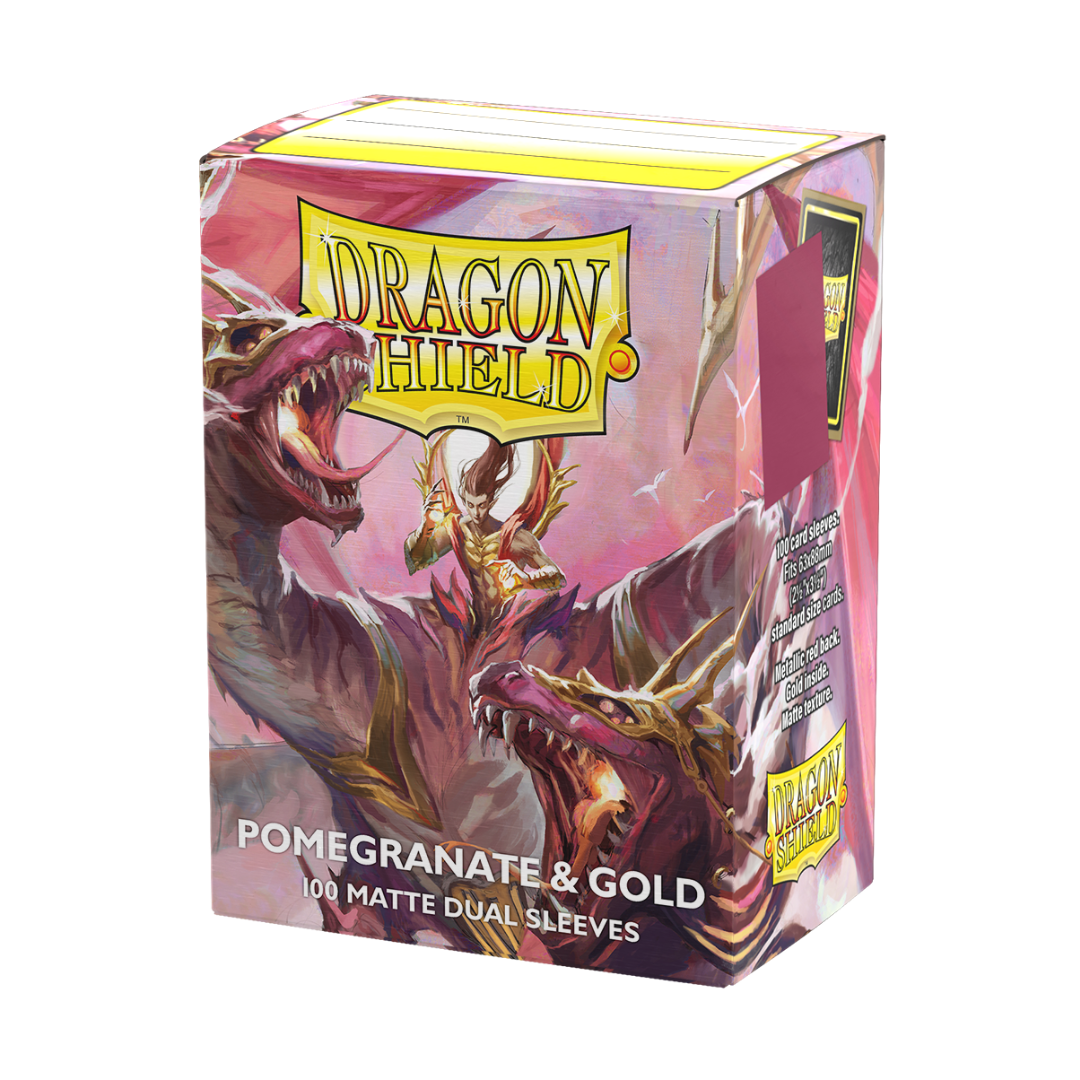 Dragon Shield - Dual Matte Standard Size Sleeves 100pk - Special Edition Pomegranate & Gold