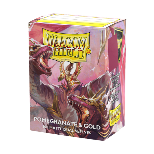 Dragon Shield - Dual Matte Standard Size Sleeves 100pk - Special Edition Pomegranate & Gold
