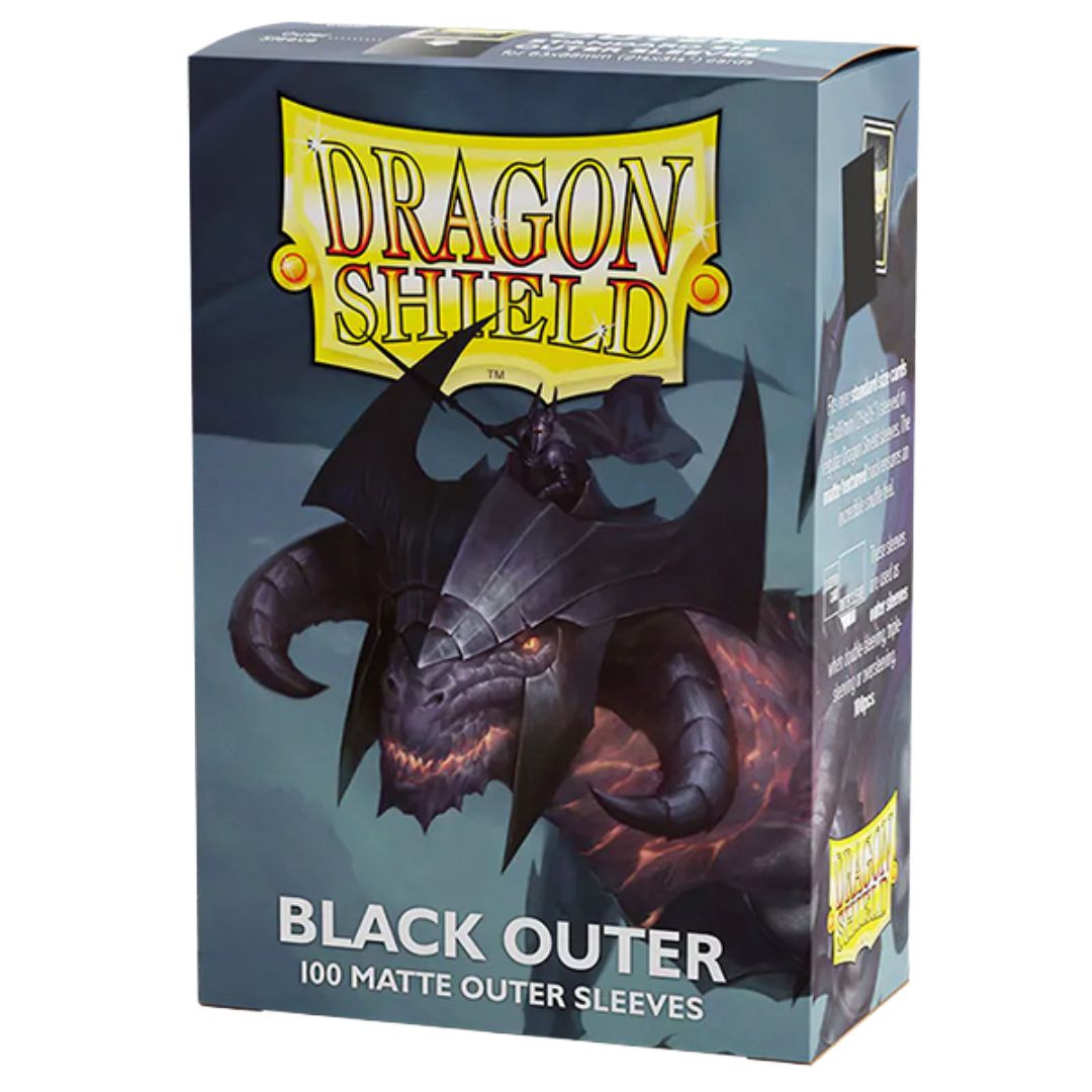 Dragon Shield - Standard Size Outer Sleeves 100pk - Matte Black