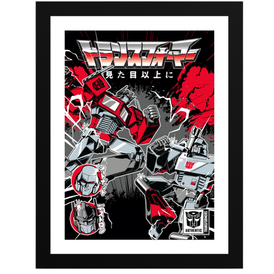 Transformers Autobots vs Decepticons 30 x 40cm Framed Collector Print