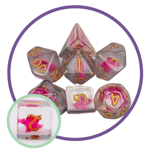 Inclusion Pink Dinosaurs Dice Set