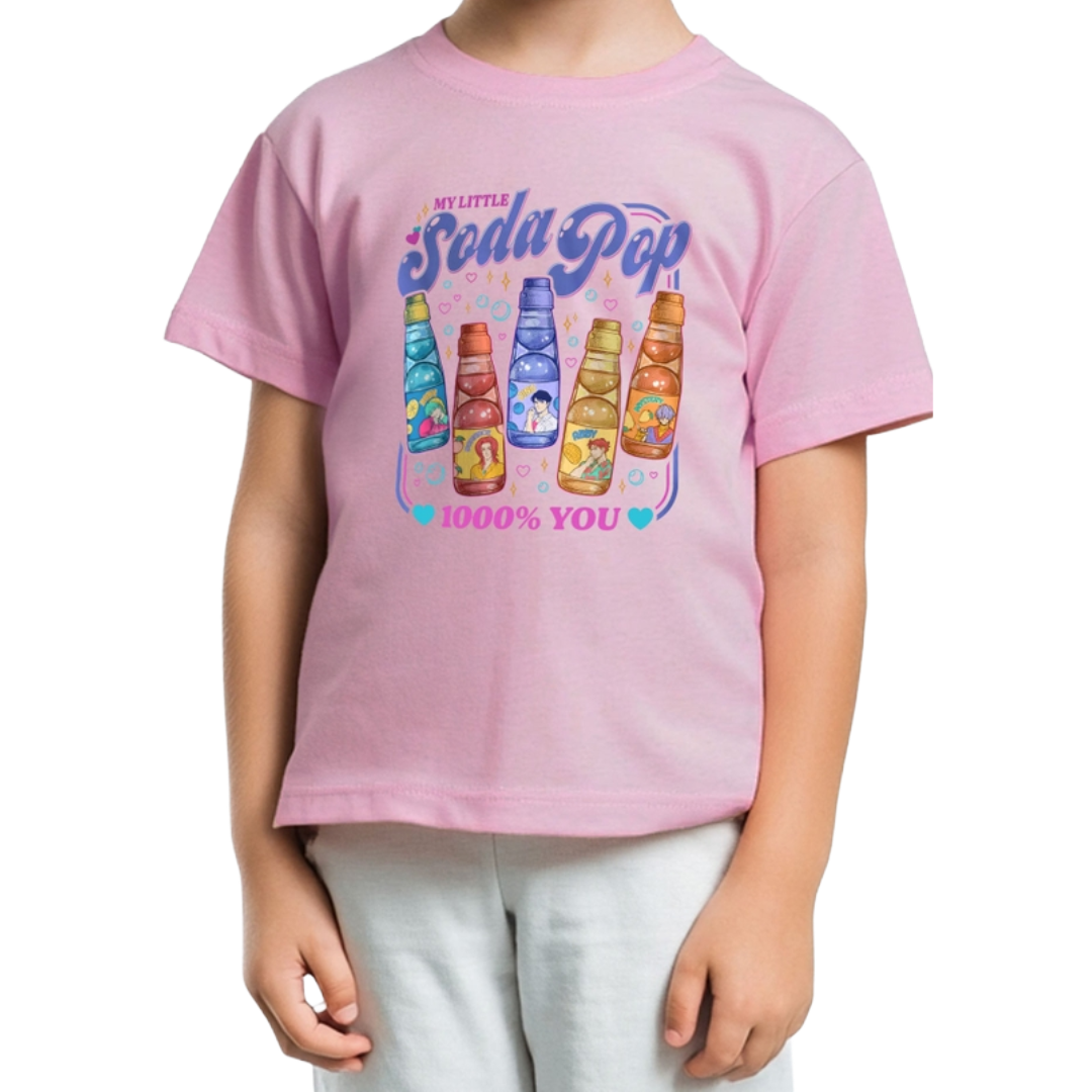 Kids Soda Pop Printed T-Shirt - Baby Pink