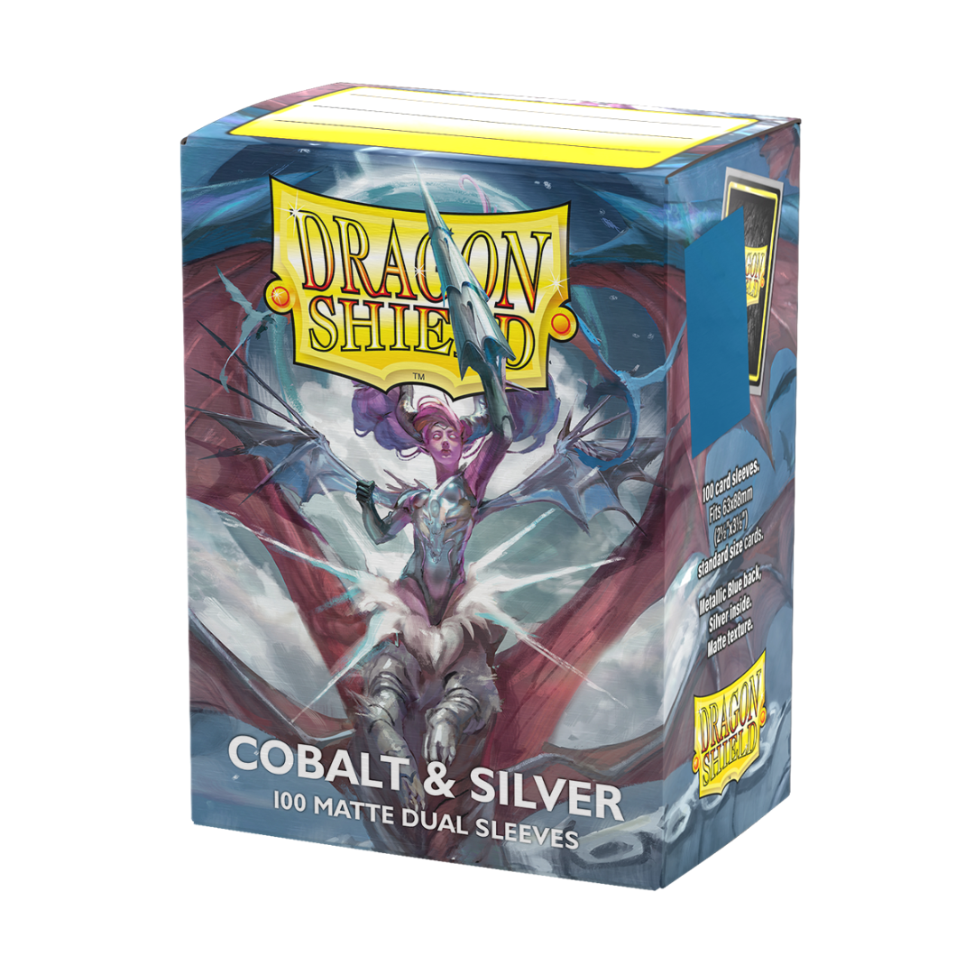Dragon Shield - Dual Matte Standard Size Sleeves 100pk - Limited Edition Anniversary Special Cobalt & Silver