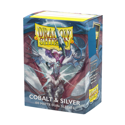 Dragon Shield - Dual Matte Standard Size Sleeves 100pk - Limited Edition Anniversary Special Cobalt & Silver