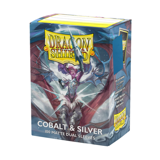 Dragon Shield - Dual Matte Standard Size Sleeves 100pk - Limited Edition Anniversary Special Cobalt & Silver