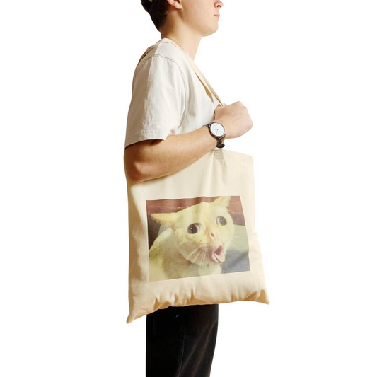 Cat Gagging Meme Tote Bag