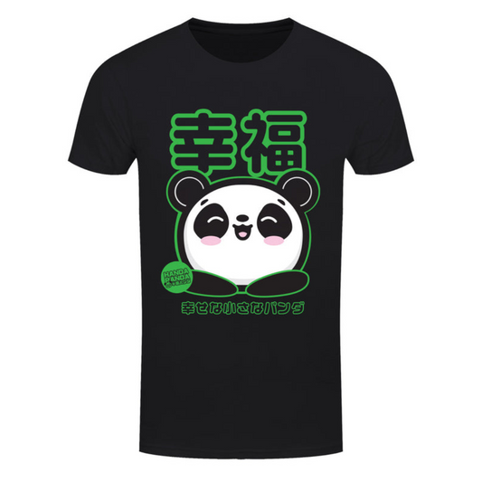 Handa Panda Happiness Men's Black T-Shirt