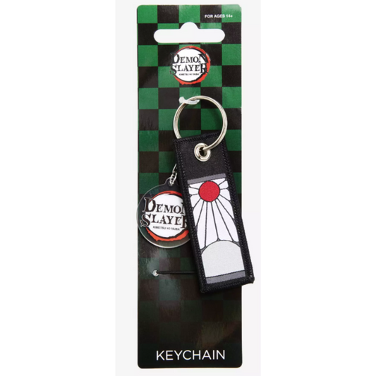 Demon Slayer Keychain Tanjiro Kamado Flag & Logo Disc