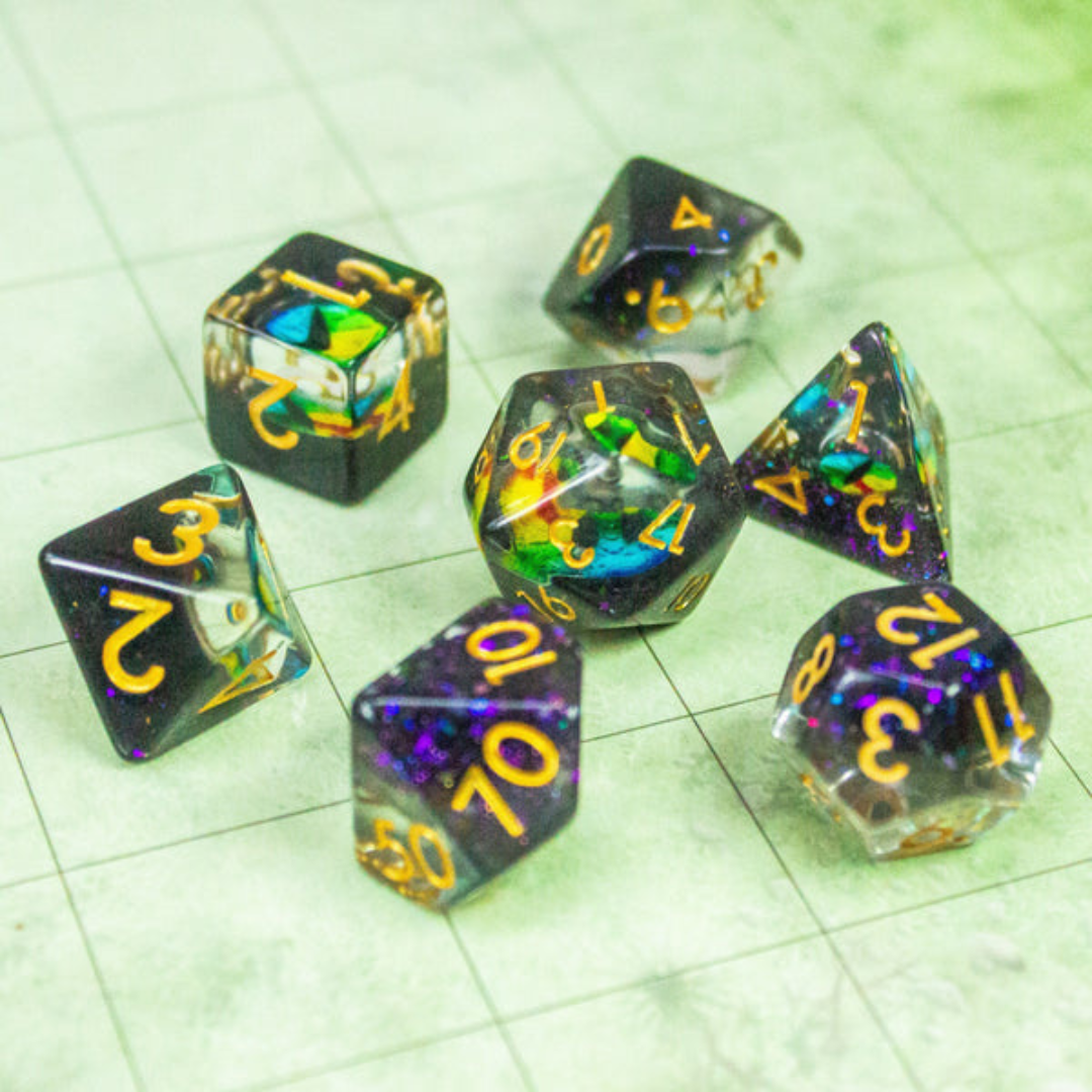 Inclusion Two Tone Snake Eyes Dice Set