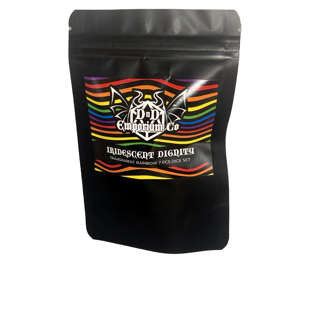 Iridescent Dignity | Transparent Rainbow 7 Pcs Dice Set Dnd