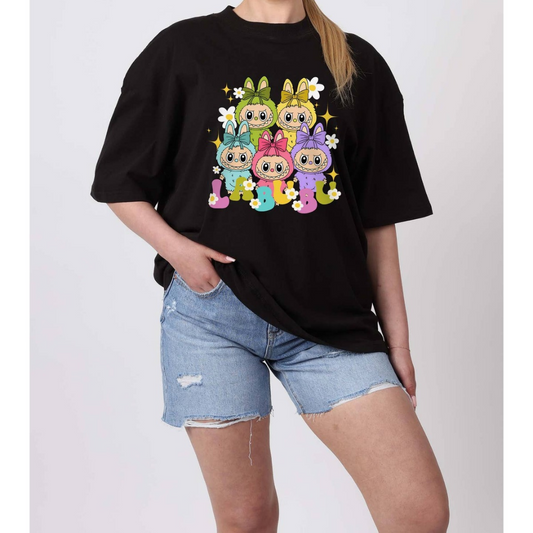 Oversized T-Shirt in Labubu Daisy Squad Print