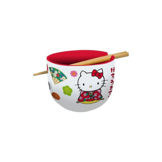 Sanrio Ramen Bowl with Chopsticks Hello Kitty Japan