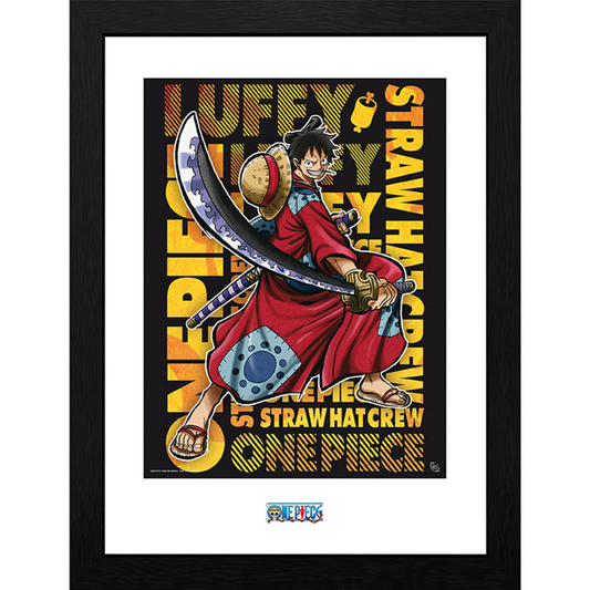 One Piece Luffy in Wano Artwork 30 x 40cm Framed Collector Print