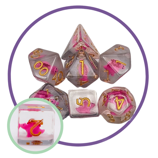 Inclusion Pink Dinosaurs Dice Set
