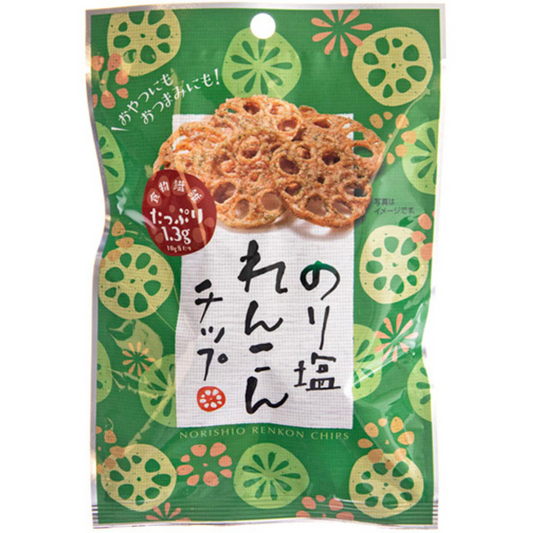 Nori Seaweeds and Salt Flavoured Lotus Root Crisps (Norishio Renkon Chips), 18g