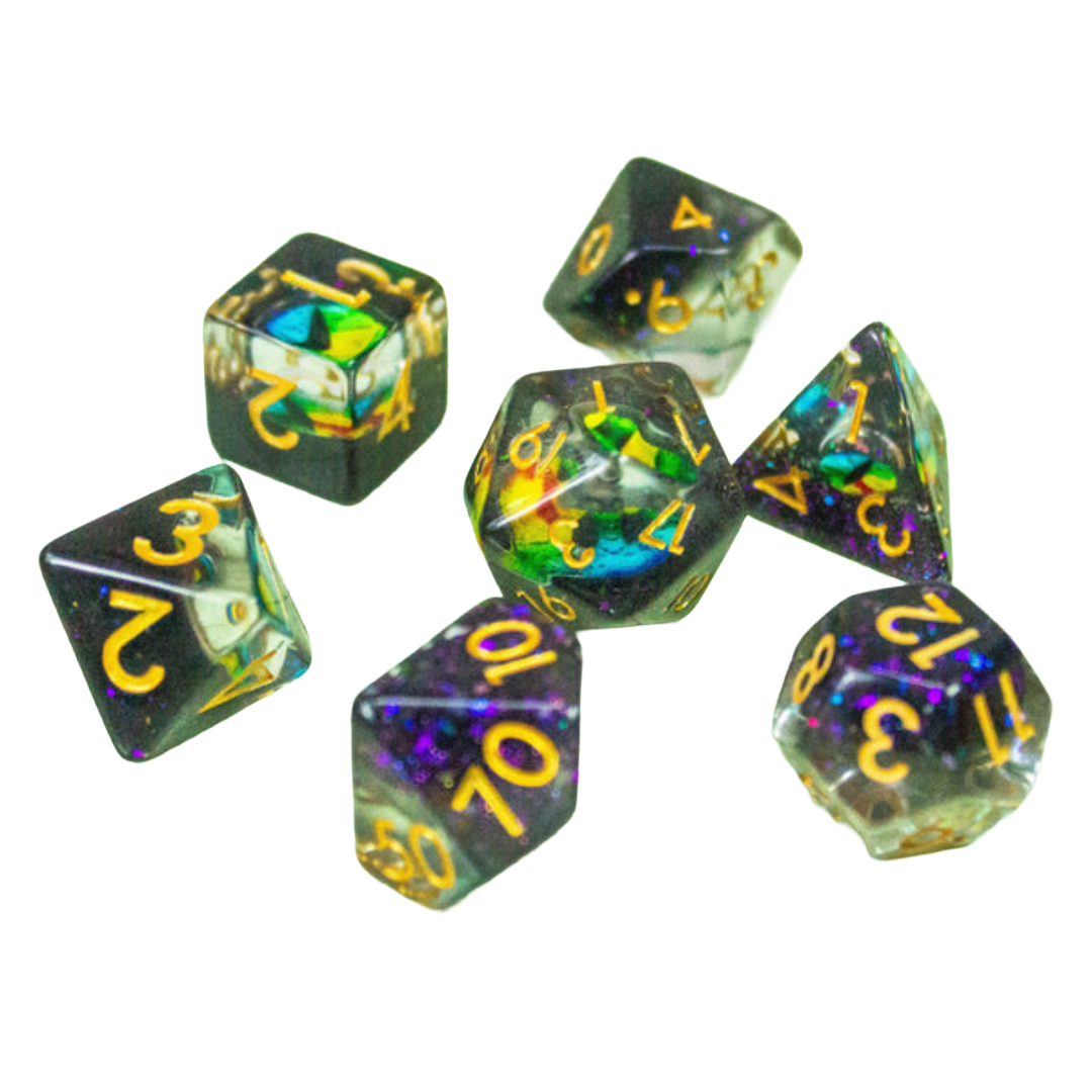Inclusion Two Tone Snake Eyes Dice Set