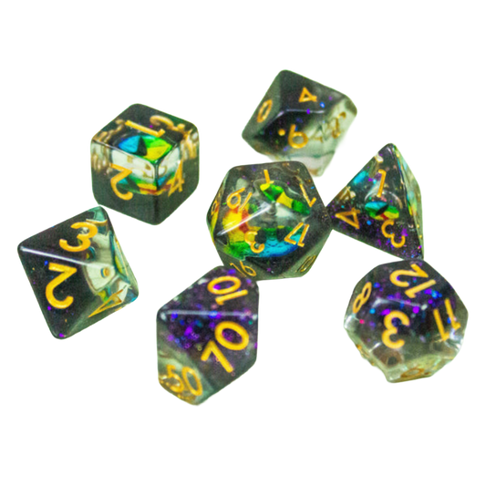 Inclusion Two Tone Snake Eyes Dice Set