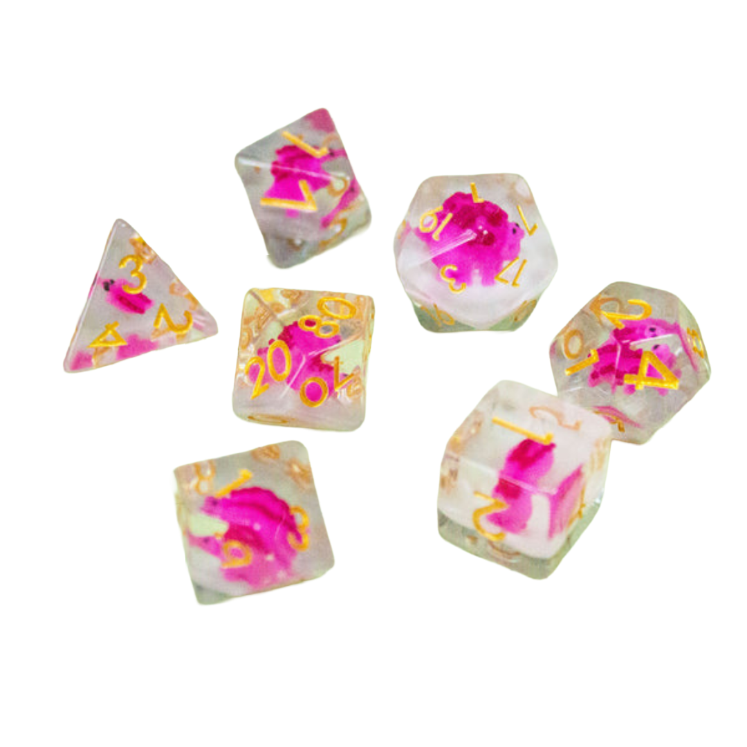 Inclusion Pink Dinosaurs Dice Set