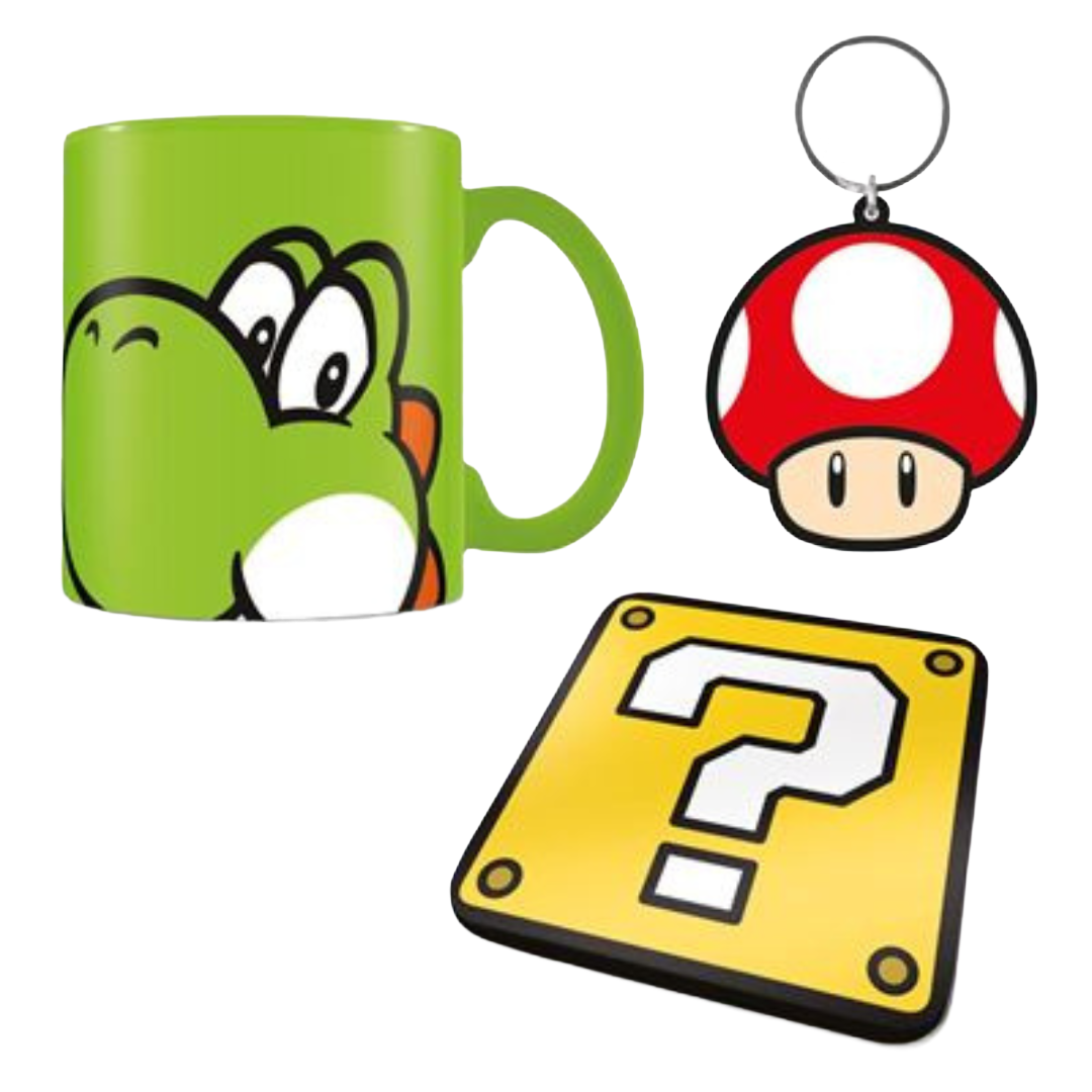 SUPER MARIO (YOSHI) GIFT SET (MUG, COASTER & KEYCHAIN)