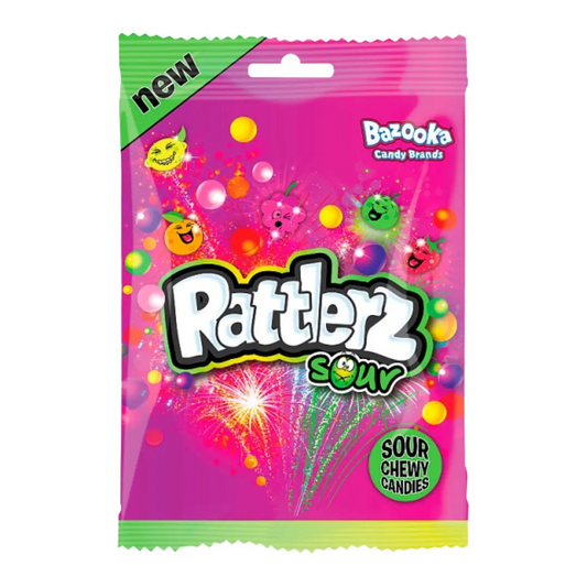 Bazooka Rattlerz Sour Chew Candy 100g