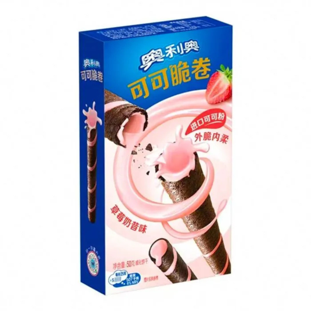 Oreo Cocoa Crispy Rolls-Strawberry Milkshake