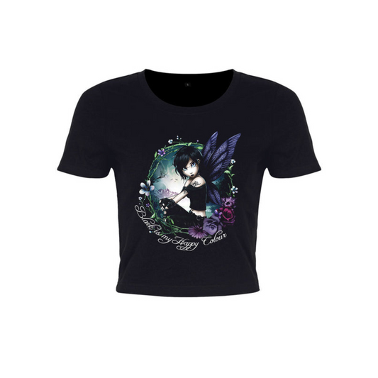 Hexxie Paige Black Is My Happy Colour Black Crop Top
