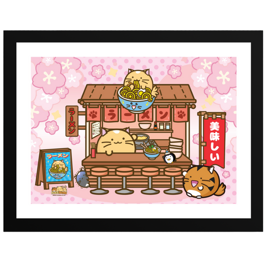 Fuzzballs Ramen Shop 30 x 40cm Framed Collector Print