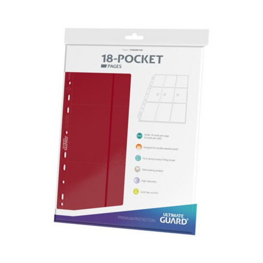 Ultimate Guard 18-Pocket Pages Side-Loading (10) - Red