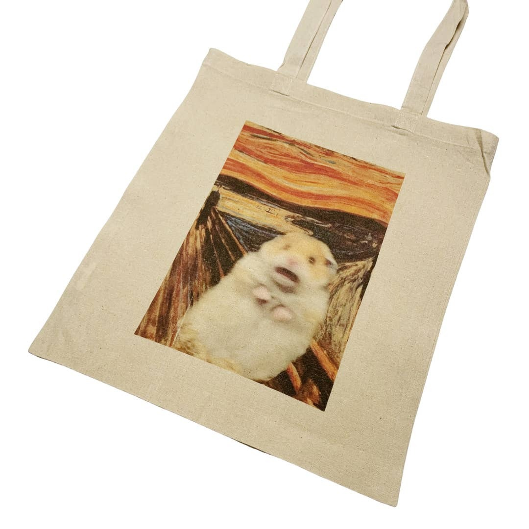 The Scream Hamster Meme Tote Bag