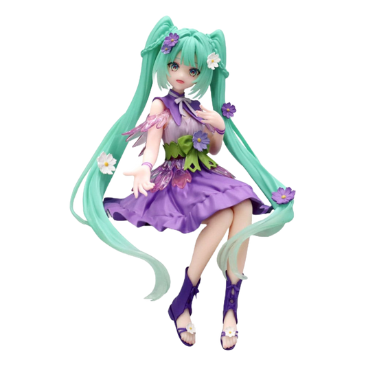 Hatsune Miku Noodle Stopper PVC Statue Flower Fairy Cosmos Purple Color Ver. 14 cm