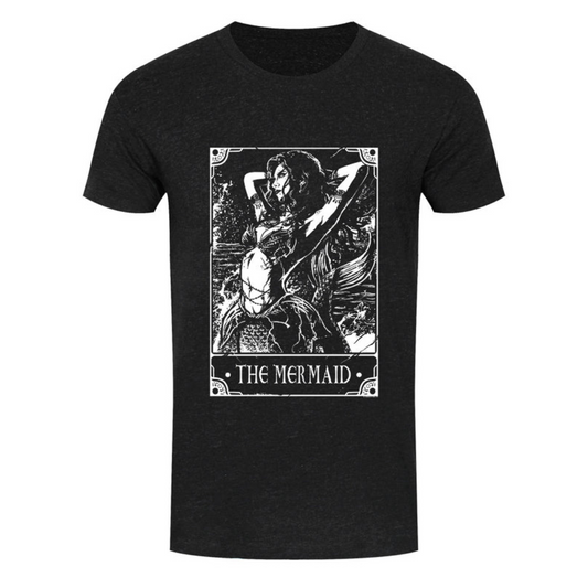 Deadly Tarot The Mermaid Men's Heather Black Denim T-Shirt