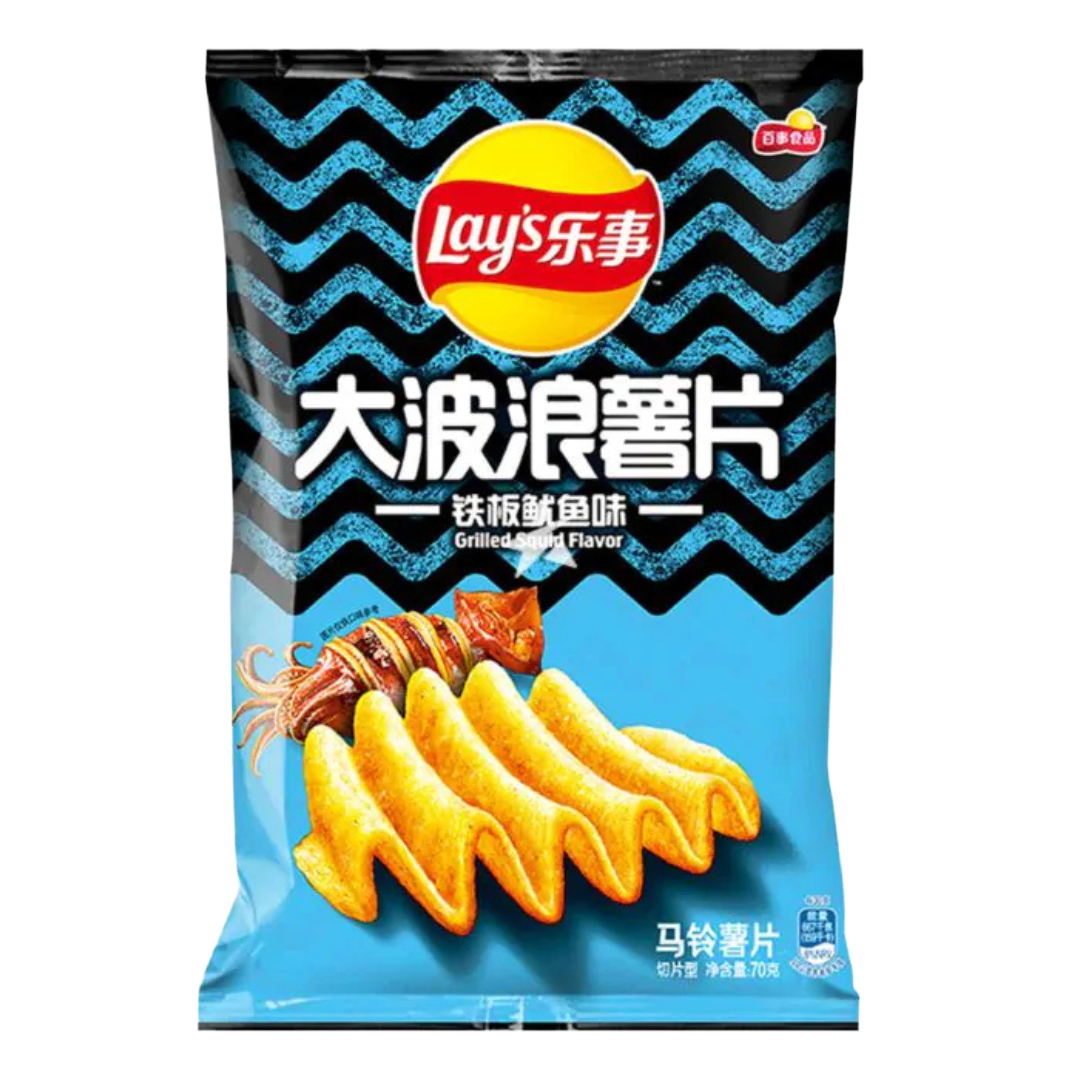 Lay's Potato Chips Wave Cut - Grilled Squid Flavour 70g