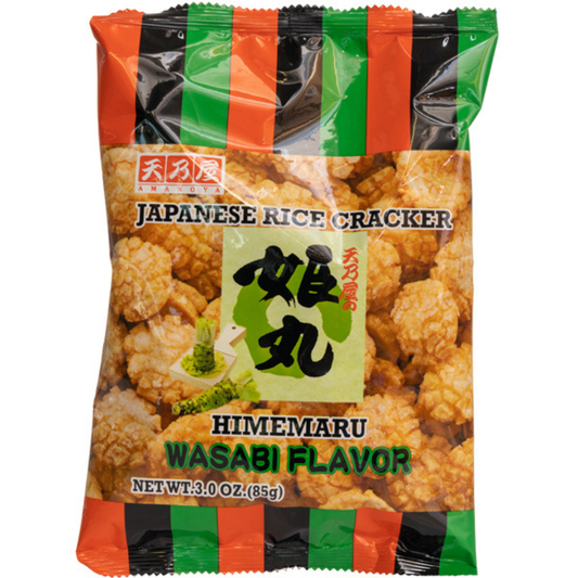 Himemaru Wasabi Flavoured Fried Rice Crackers, 85g