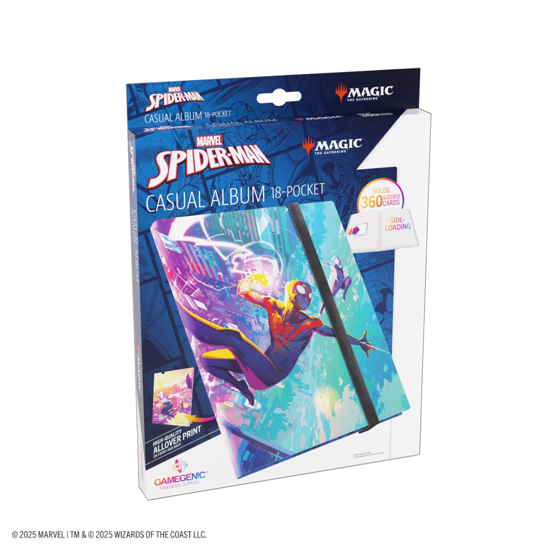 Spider-Man casual album with 18 pockets packaging on a white background